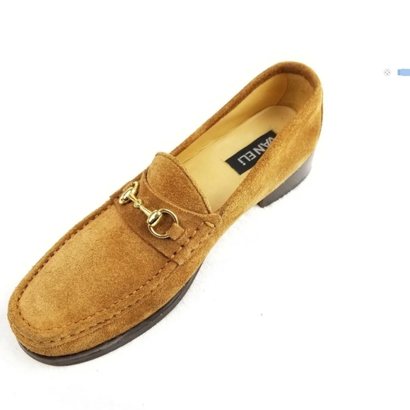 Vtg Gucci Like Van Eli Frolicca Horse Bits Brown Suede Loafers Sz 9M EUC - Picture 13 of 14